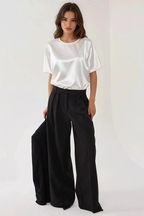Hochtaillierte Plissierte Palazzo-Hose - Image 3