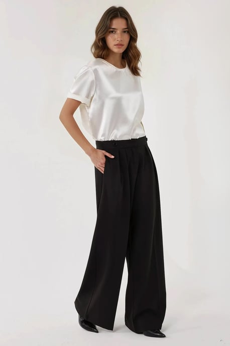 Hochtaillierte Plissierte Palazzo-Hose - Image 4