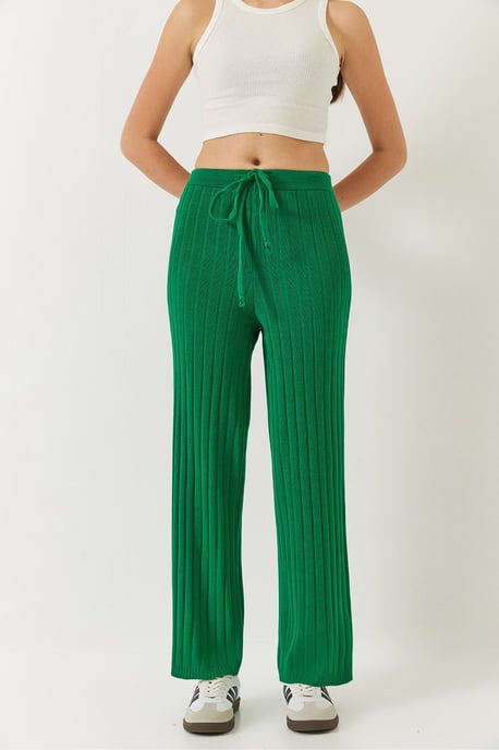 Texturierte Palazzo-Hose mit Kordelzugverschluss - Image 3