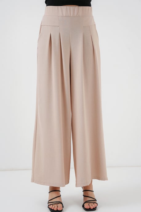 Falten Midikrepp-Hose mit weitem Bein - Image 3