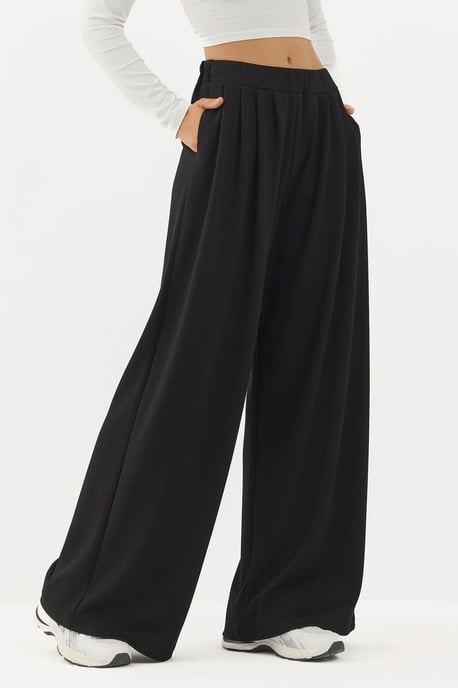 Weiche Touch Falt-Hosen mit weitem Bein - Image 1