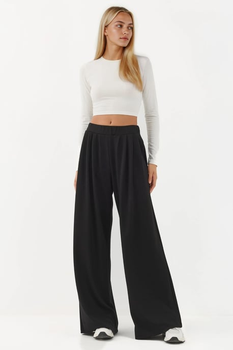 Weiche Touch Falt-Hosen mit weitem Bein - Image 2