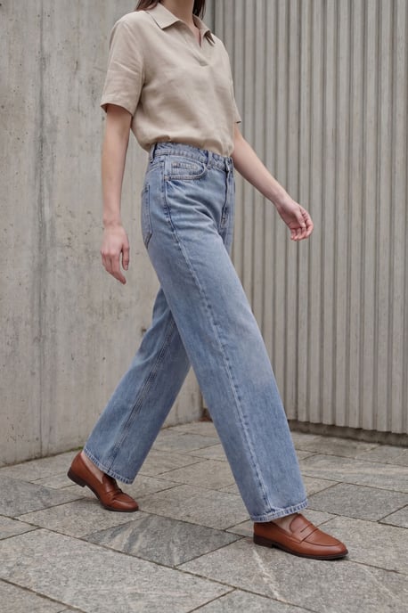 Hochtaillierte gerade Denim-Jeans - Image 2