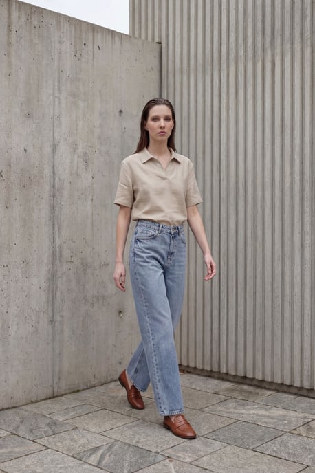Hochtaillierte gerade Denim-Jeans - Image 5