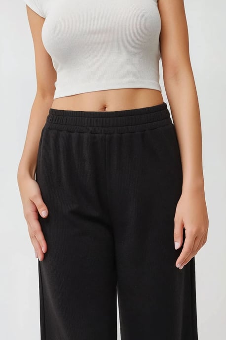 Weite Strickhose mit elastischem Bund - Image 2