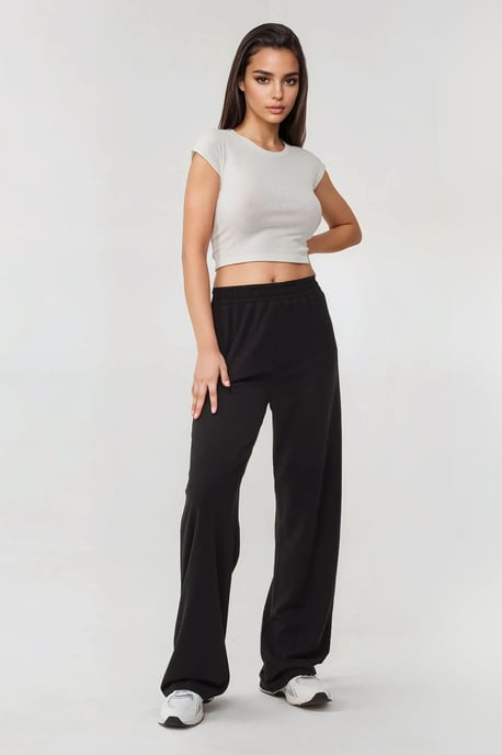 Weite Strickhose mit elastischem Bund - Image 3