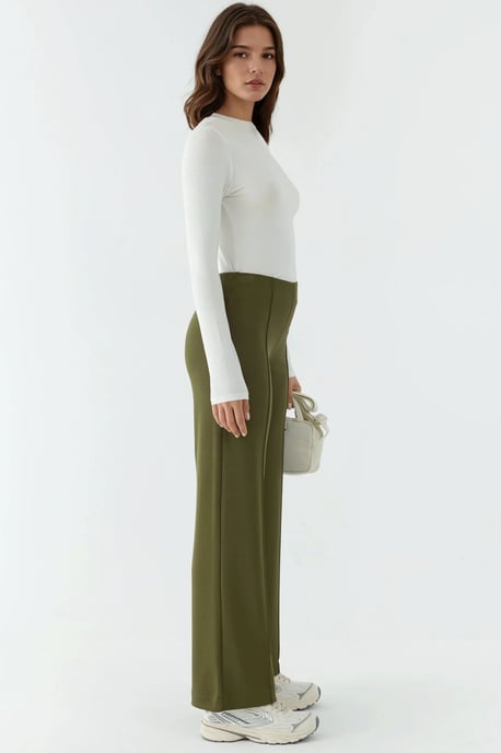 Modal Touch Ripp-Detaillierte Weite Hose - Image 3