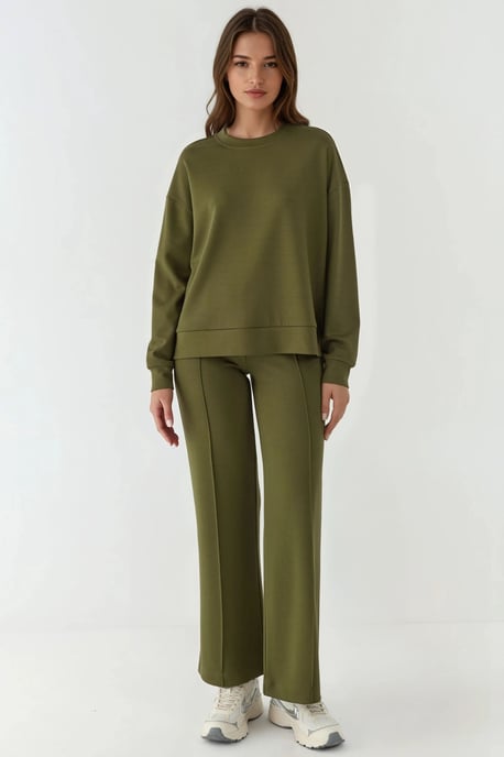 Modal Touch Ripp-Detaillierte Weite Hose - Image 4