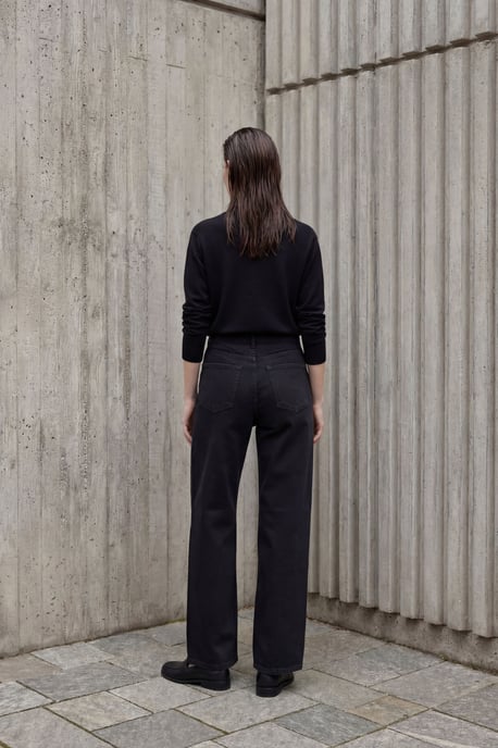 Hochtaillierte gerade Denim-Jeans - Image 4