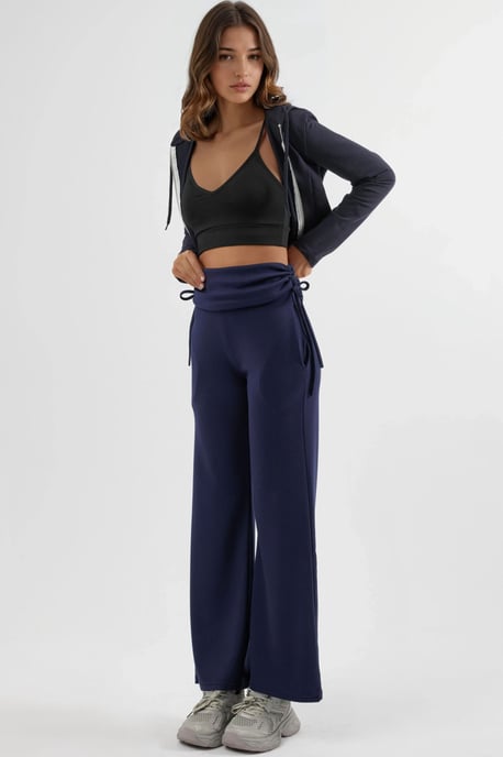 Modal Touch Hohe Taillenweite Hosen mit Raffungspuntk - Image 4