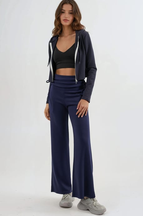 Modal Touch Hohe Taillenweite Hosen mit Raffungspuntk - Image 5