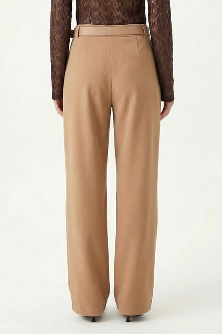 Hoch taillierte weite Beinhosen mit Schnalle - Image 4