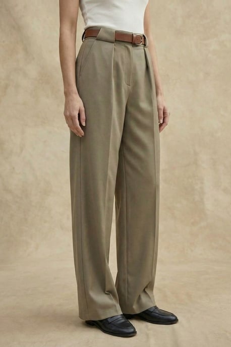 Hochtaillierte Faltenweitet-Hose - Image 3