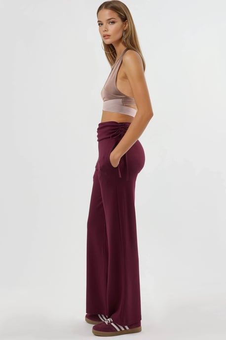 Modal Touch Hohe Taillenweite Hosen mit Raffungspuntk - Image 4