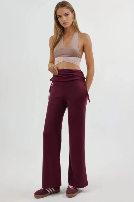 Modal Touch Hohe Taillenweite Hosen mit Raffungspuntk - Image 6