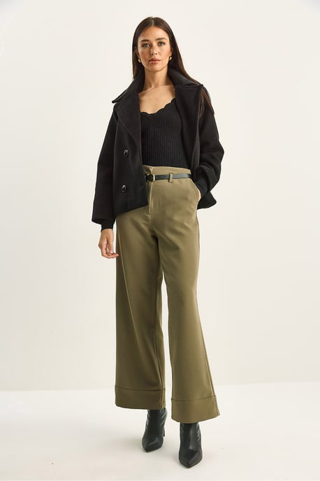 Hohe Taille Weite Bein Hose - Image 5