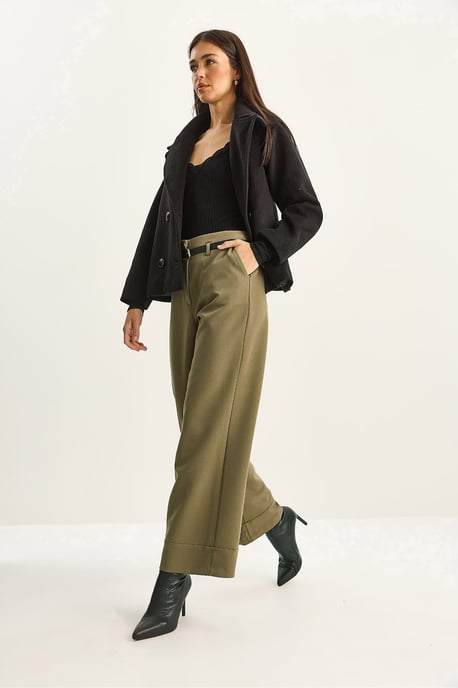 Hohe Taille Weite Bein Hose - Image 6
