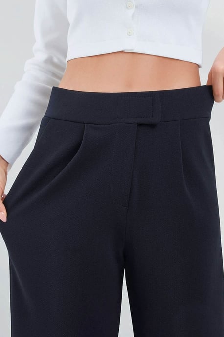 Hochtaillierte elastische Crepe Palazzo-Hose - Image 4