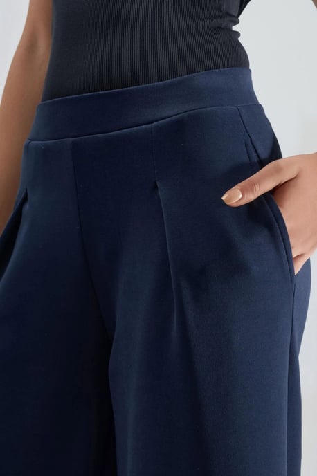 Elastische Taille Plissee Palazzo-Hose - Image 4