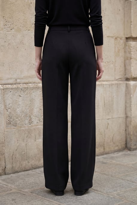 MyFashion Hochtaillierte, plissierte Straight-Leg-Hose - Schwarz - Image 3