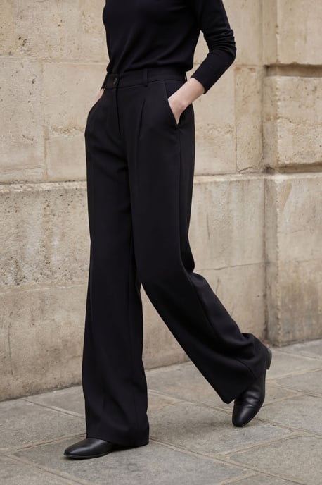 MyFashion Hochtaillierte, plissierte Straight-Leg-Hose - Schwarz - Image 4