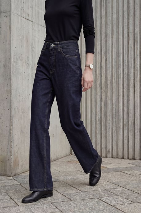 Hochtaillierte gerade Denim-Jeans - Image 2