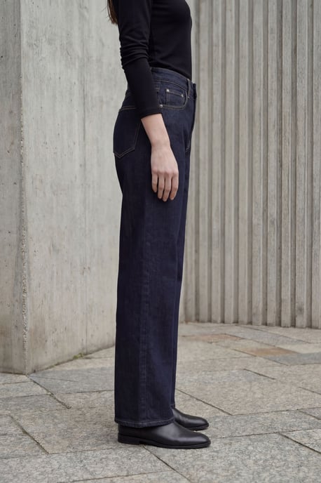 Hochtaillierte gerade Denim-Jeans - Image 3