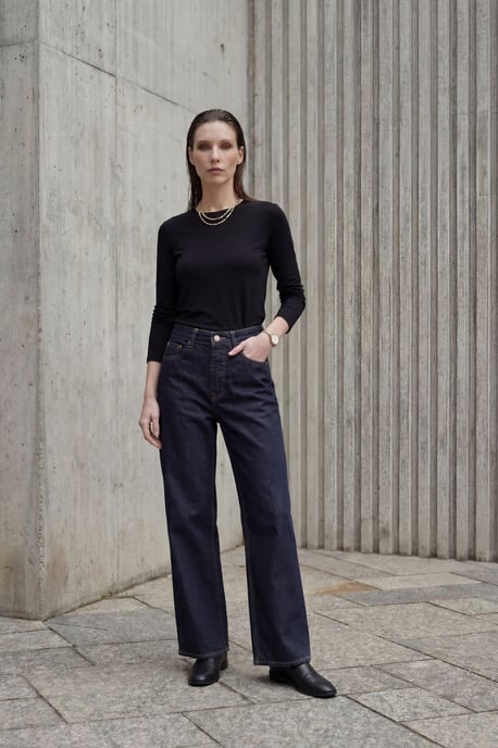 Hochtaillierte gerade Denim-Jeans - Image 6