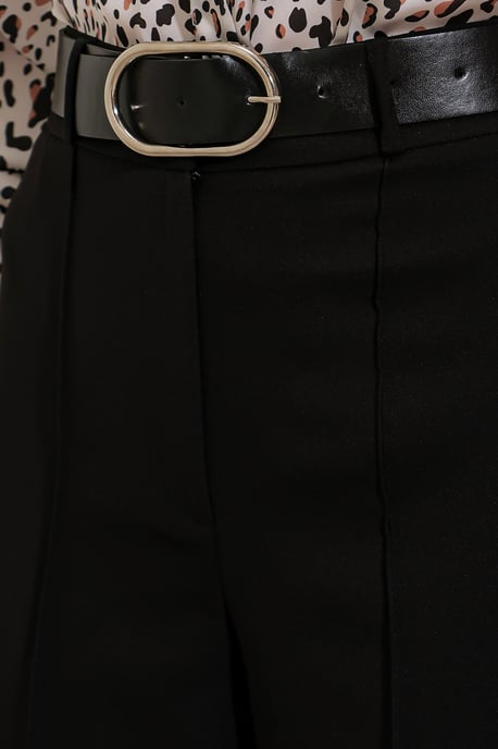 Hochtaillierte gerade Crepe-Hosen - Image 5