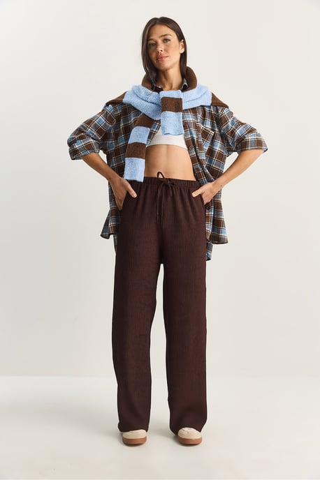 Hohe Taille Weite Bein Hose - Image 3