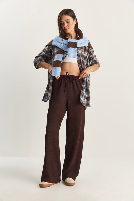 Hohe Taille Weite Bein Hose - Image 4