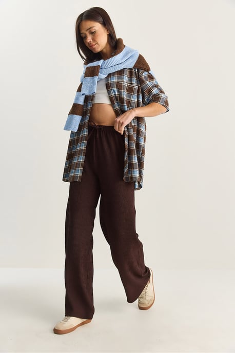 Hohe Taille Weite Bein Hose - Image 5
