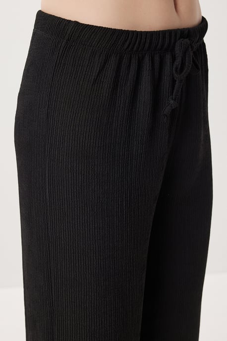Hochtaillierte Texturierte Weite Hose - Image 3