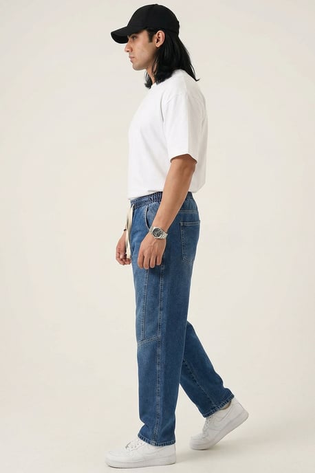 Baggy-Jeans mit Kordelzugbund - Image 4