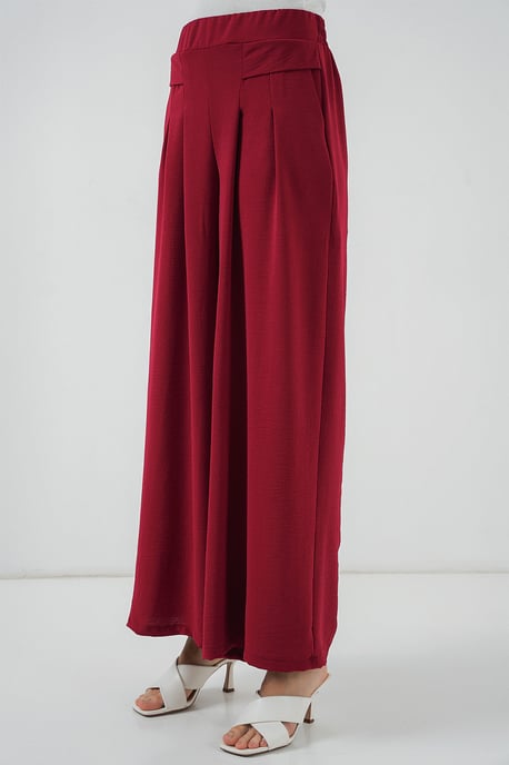 Falten Midikrepp-Hose mit weitem Bein - Image 4