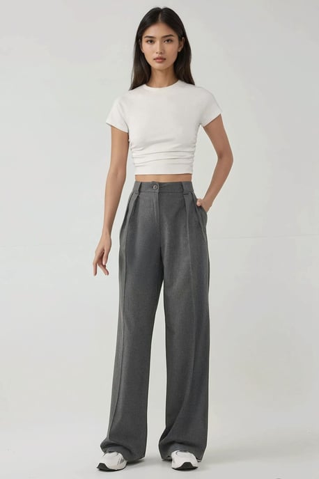 Hochtaillierte Palazzo-Hosen mit weitem Bein - Image 5