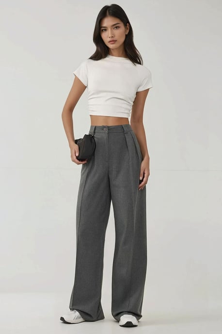 Hochtaillierte Palazzo-Hosen mit weitem Bein - Image 6
