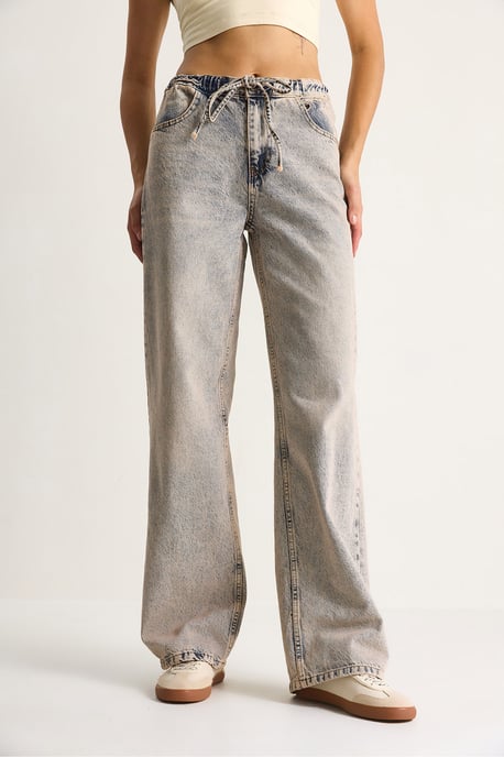 Hochtaillierte gerade Denim-Jeans - Image 4