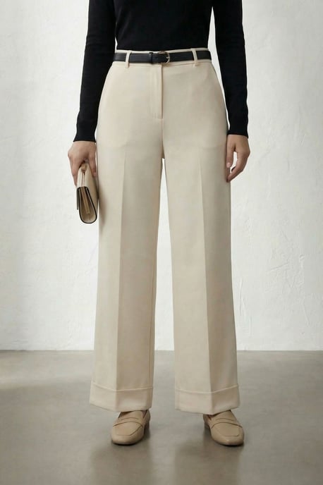 Gürteltrompete mit Umschlagbeinen Faltenhose - Image 3