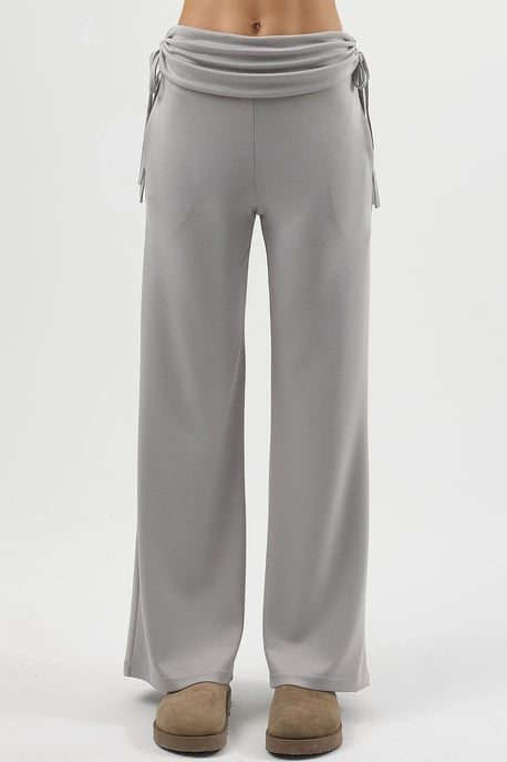 Modal Touch Hochtaillierte Weite Hosen mit Raffungsdetail - Image 6