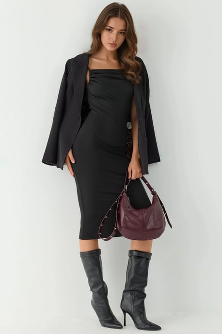 Cowl Neck Bodycon Midikleid - Image 2