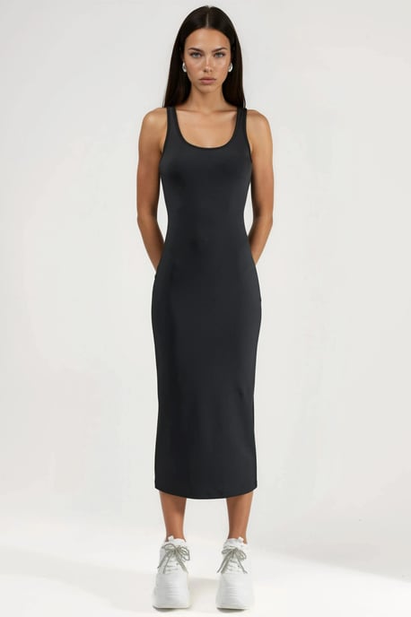Körperbetontes Basic-Midikleid - Image 2