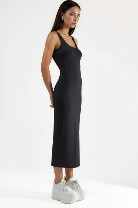 Körperbetontes Basic-Midikleid - Image 3