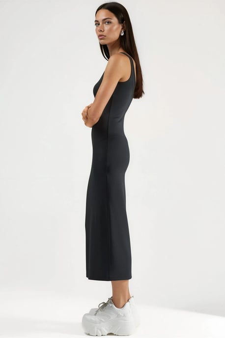 Körperbetontes Basic-Midikleid - Image 5