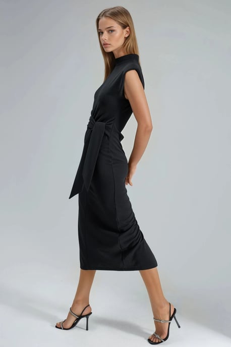 Kleid mit Stehkragen und Midi-Länge - Image 2