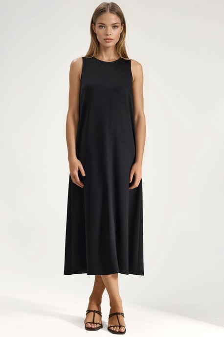 Modal Touch Entspanntes Midi-Kleid mit Taschen - Image 1