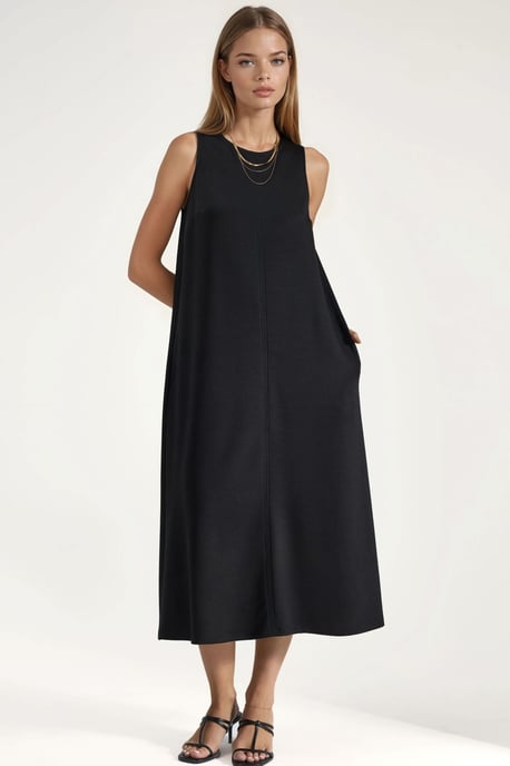 Modal Touch Entspanntes Midi-Kleid mit Taschen - Image 2