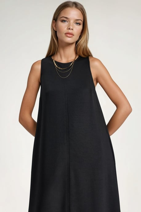 Modal Touch Entspanntes Midi-Kleid mit Taschen - Image 5