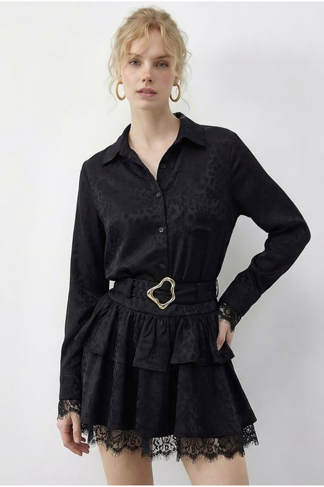 Leopardenmuster Hemdkleid mit Gürtel - Image 1