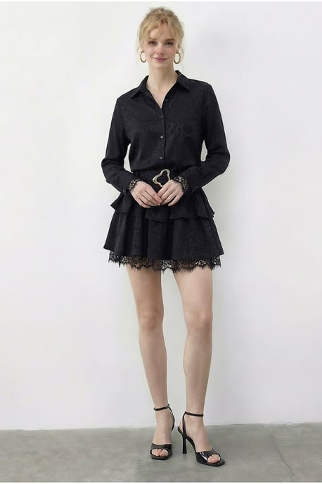 Leopardenmuster Hemdkleid mit Gürtel - Image 3